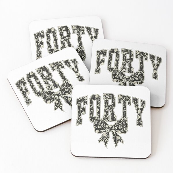 Item preview, Forty Coquette Bow Design, 40th Varsity, Fortieth Floral Toile Black Water Color Coquette Bow, Cute 40 Bow Design designed and sold by TheBeesForYou.