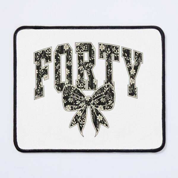 Item preview, Forty Coquette Bow Design, 40th Varsity, Fortieth Floral Toile Black Water Color Coquette Bow, Cute 40 Bow Design designed and sold by TheBeesForYou.