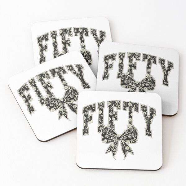 Item preview, Fifty Coquette Bow Design, 50th Varsity, Fiftieth Floral Toile Black Water Color Coquette Bow, Cute 50 Bow Design designed and sold by TheBeesForYou.