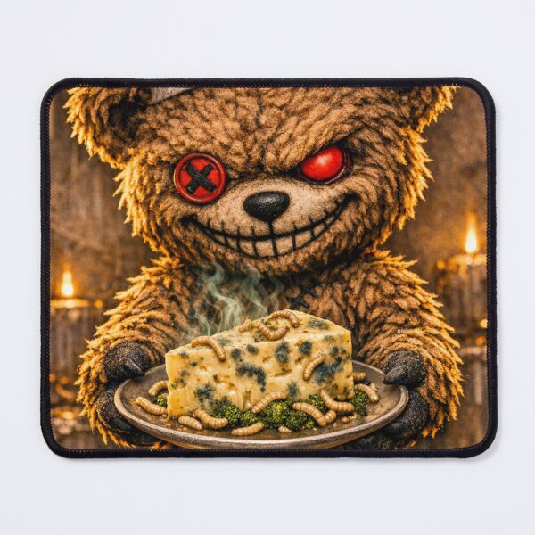 Item preview, Evil Teddy Bear serving you rotten cheese designed and sold by Gunnar Hermansen.
