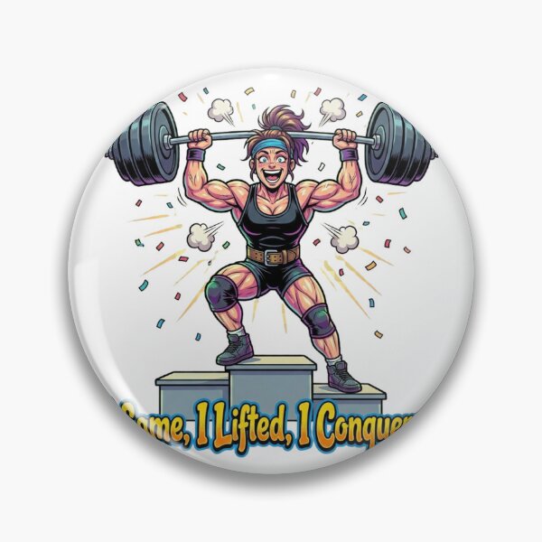Item preview, I Came, I Lifted, I Conquered – Cartoon Powerlifting Women Sticker designed and sold by YK SHOP.