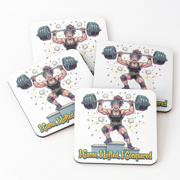 Item preview, I Came, I Lifted, I Conquered – Cartoon Powerlifting Women Sticker designed and sold by YK SHOP.