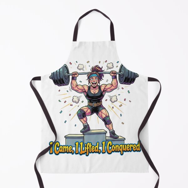 Item preview, I Came, I Lifted, I Conquered – Cartoon Powerlifting Women Sticker designed and sold by YK SHOP.