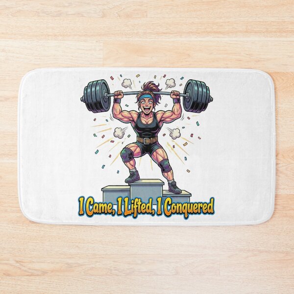 Item preview, I Came, I Lifted, I Conquered – Cartoon Powerlifting Women Sticker designed and sold by YK SHOP.
