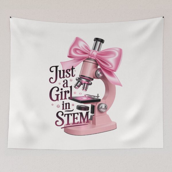 Item preview, Just a Girl in STEM - Cute Coquette Pink Microscope with Bow designed and sold by Design_Your_Day.