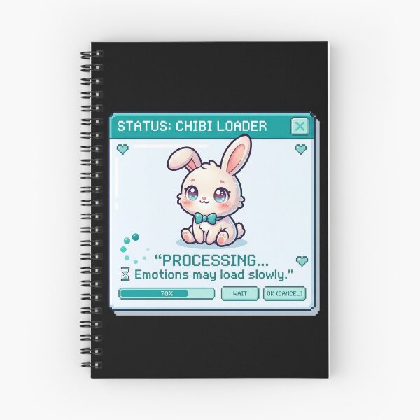 Item preview, Conejito kawaii cargando emociones lentamente designed and sold by Visual Dept..