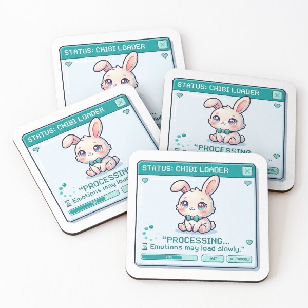 Item preview, Conejito kawaii cargando emociones lentamente designed and sold by Visual Dept..