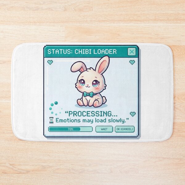 Item preview, Conejito kawaii cargando emociones lentamente designed and sold by Visual Dept..
