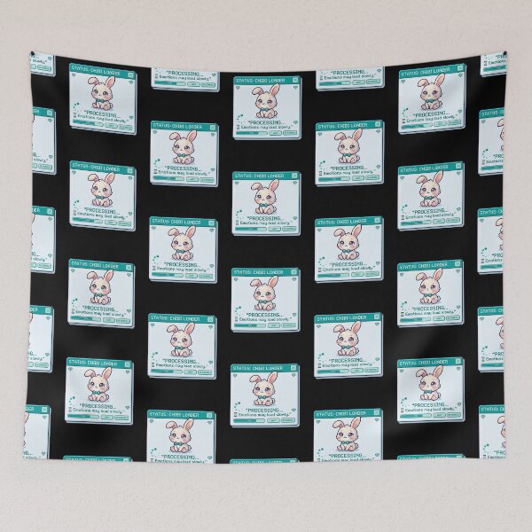 Item preview, Conejito kawaii cargando emociones lentamente designed and sold by Visual Dept..