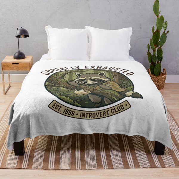 Item preview, Socially Exhausted – Introvert Raccoon Funny Sticker designed and sold by YK SHOP.