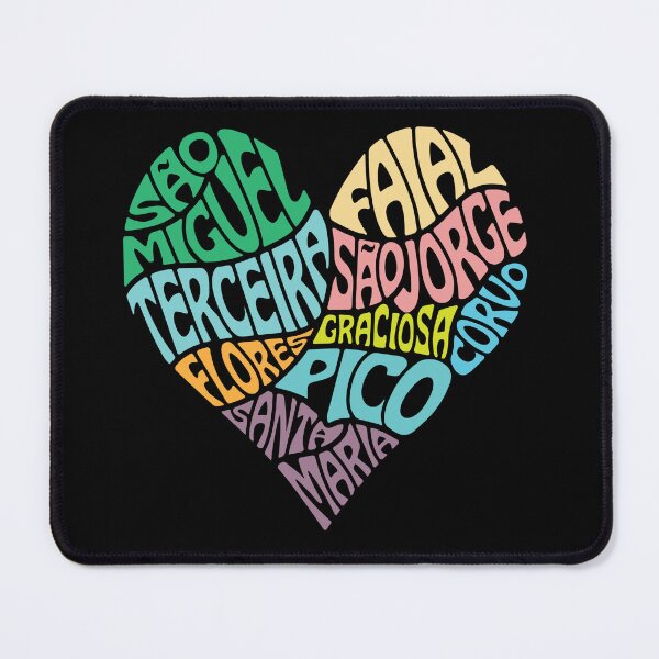 Item preview, Azores Island Typography Heart – São Miguel Terceira Faial Portugal Travel Design designed and sold by ArcticFoxStudio.