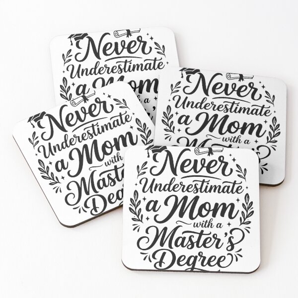Item preview, Never Underestimate a Mom with a Masters Degree – Graduation Mom Typography Design designed and sold by Trendymindvibes.