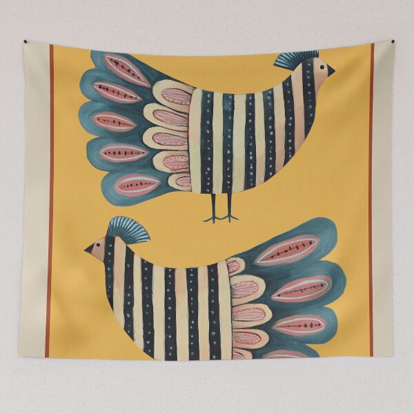 Item preview, Striped Bird Pair II designed and sold by Branka Kodzoman.