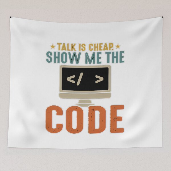Item preview, Talk Is Cheap Show Me The Code Retro Programmer designed and sold by Zenith Design.