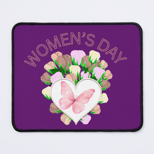 Item preview, Women's Day Floral Heart with Pink Butterfly and Roses designed and sold by SolutionsArt.