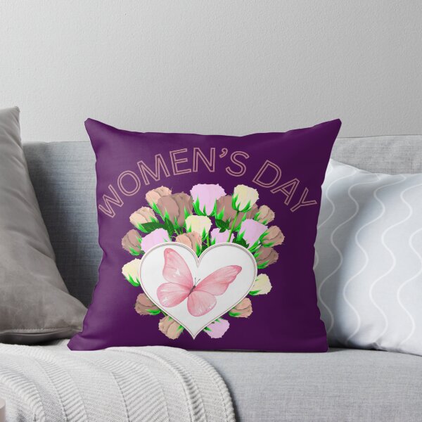 Item preview, Women's Day Floral Heart with Pink Butterfly and Roses designed and sold by SolutionsArt.