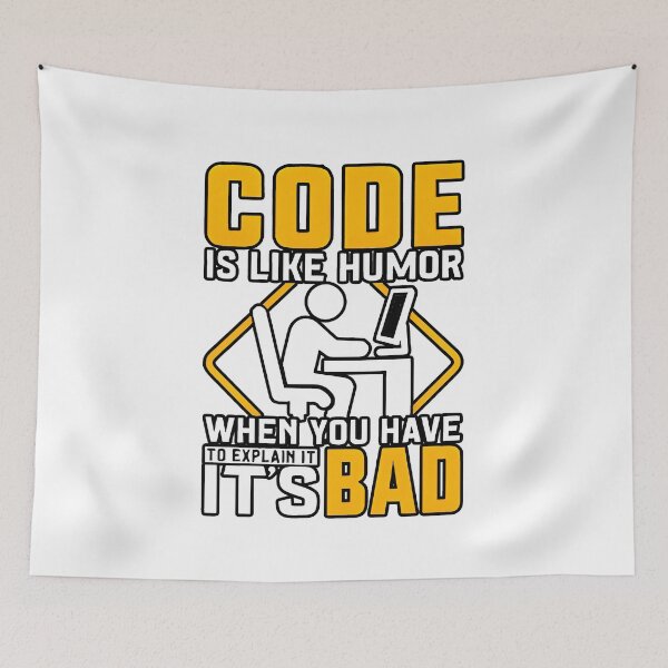 Item preview, Code Is Like Humor Clean Code Programmer Joke designed and sold by Zenith Design.