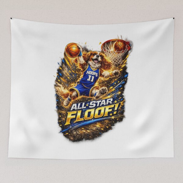 Item preview, All Star Floof Basketball Dog Illustration designed and sold by PavelskiArt.