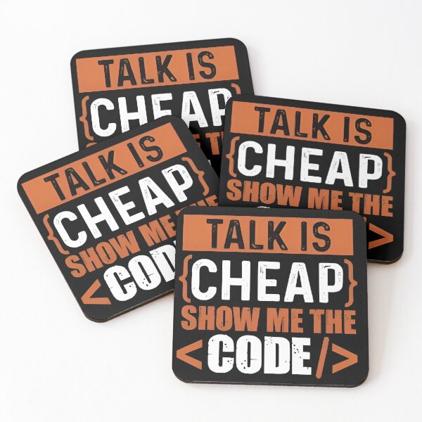 Item preview, Talk Is Cheap Show Me The Code Typography Design designed and sold by Zenith Design.