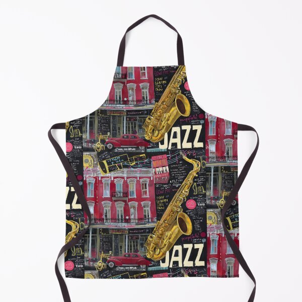 Item preview, New Orleans Vibrant Collage with Saxophone, Red Building and Classic Car in Musical Celebration designed and sold by OlfactoART Studio.