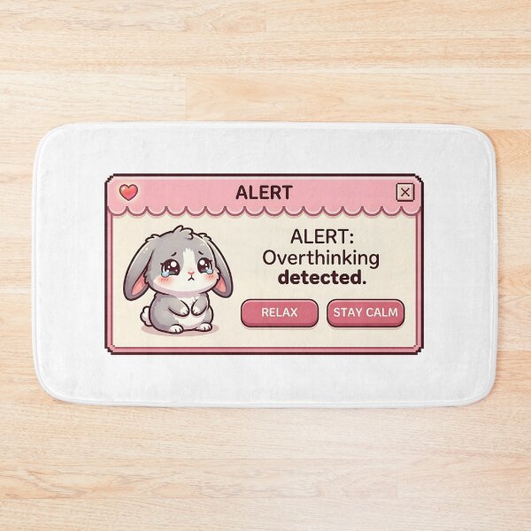 Item preview, Kawaii Bunny Alert Overthinking Detected designed and sold by Visual Dept..