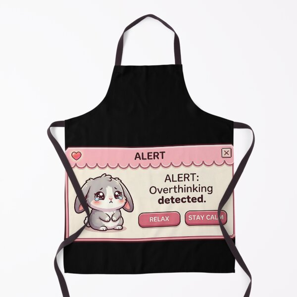 Item preview, Kawaii Bunny Alert Overthinking Detected designed and sold by Visual Dept..