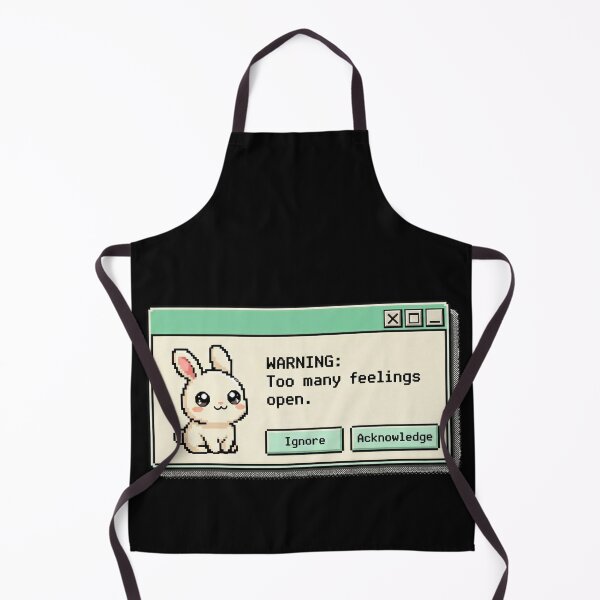 Item preview, Kawaii Bunny Warning Too Many Feelings designed and sold by Visual Dept..