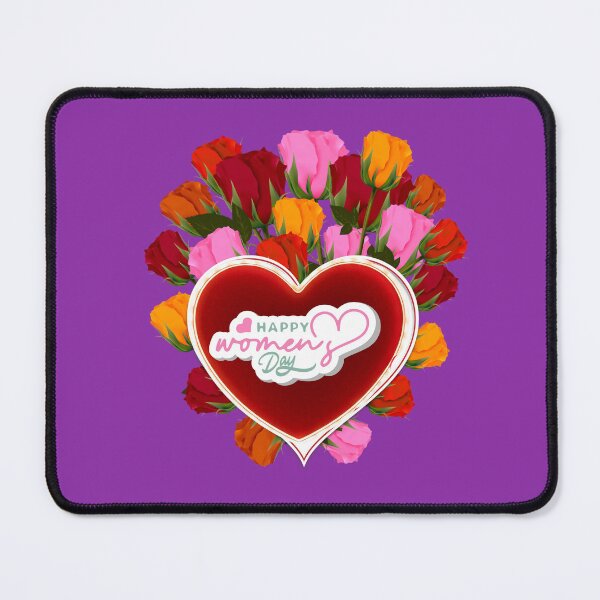 Item preview, Happy Women's Day Red Heart and Vibrant Roses Bouquet designed and sold by SolutionsArt.