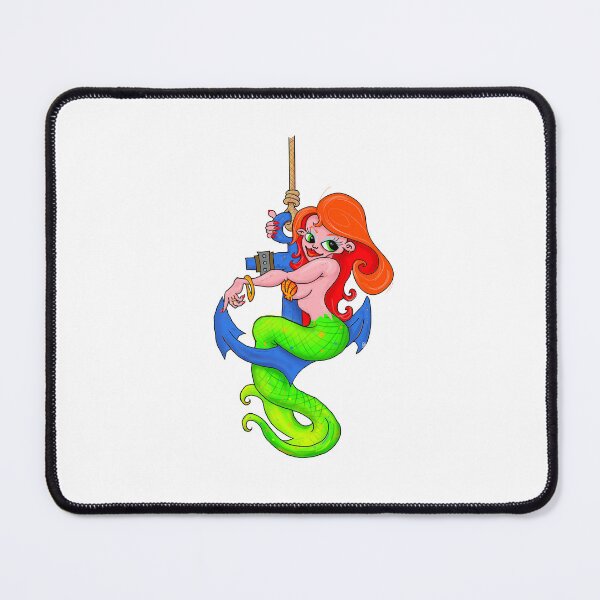 Item preview, Shy Mermaid Clings to an Anchor designed and sold by toonsbygeorge.