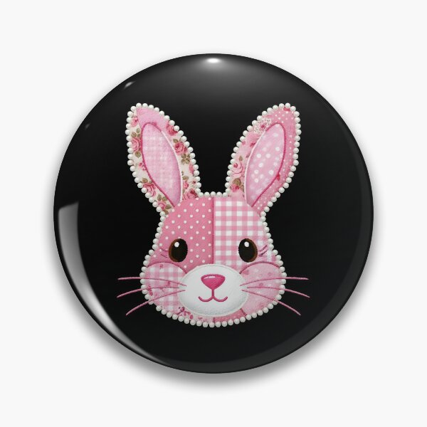 Item preview, Kids Pink Patchwork Easter Bunny Face designed and sold by KroghDs.
