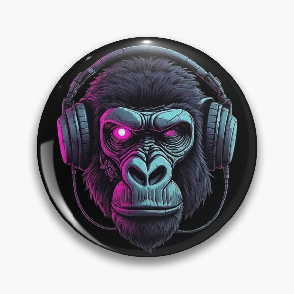 Item preview, Neon Cyberpunk DJ Gorilla Ape designed and sold by BassLineDesign.