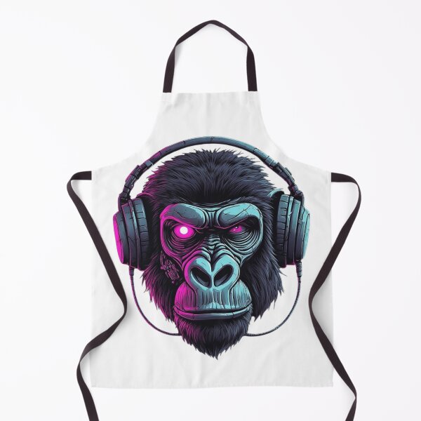 Item preview, Neon Cyberpunk DJ Gorilla Ape designed and sold by BassLineDesign.