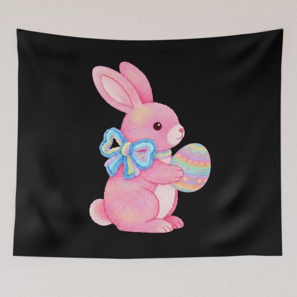 Item preview, Kids Pink Easter Bunny Rainbow Bow designed and sold by KroghDs.