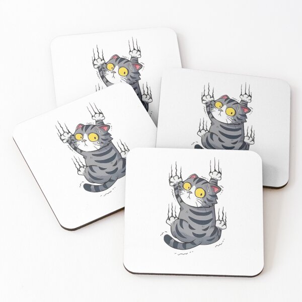 Item preview, Funny Clingy Cat – Cute Cartoon Sticker Design designed and sold by Finestrokes.art.