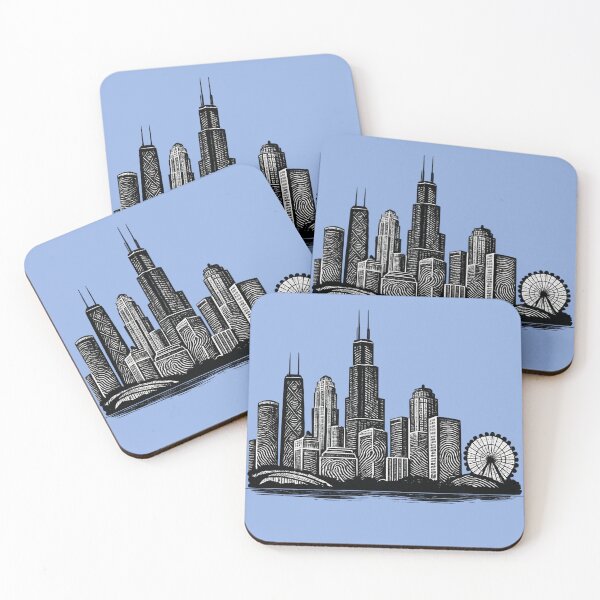 Item preview, Chicago Fingerprint Skyline | Modern City Print | Minimalist Urban Art | City Identity Wall Art | City Prints Series designed and sold by Dream Circuit .
