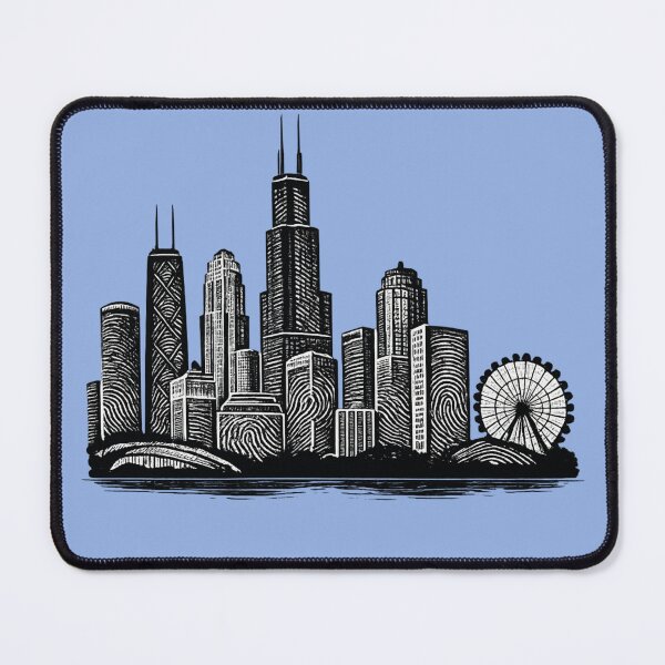 Item preview, Chicago Fingerprint Skyline | Modern City Print | Minimalist Urban Art | City Identity Wall Art | City Prints Series designed and sold by Dream Circuit .