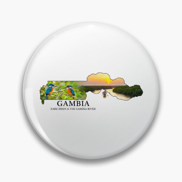 Item preview, Gambia Map Rare Birds and River Sunset Art designed and sold by AbulailArt.