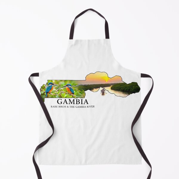 Item preview, Gambia Map Rare Birds and River Sunset Art designed and sold by AbulailArt.