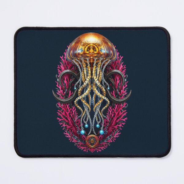 Item preview, Abyssal Chronoform — Steampunk Mechanical Jellyfish Emblem designed and sold by The Visual Syllabus.