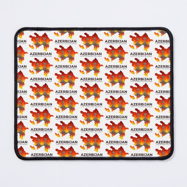 Item preview, Azerbaijan Map Land of Fire Mud Volcanoes Art designed and sold by AbulailArt.