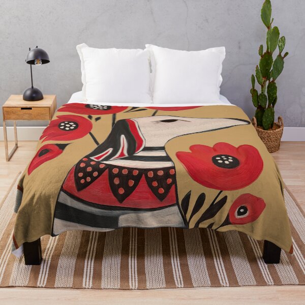Item preview, Striped Dog with Poppies designed and sold by Branka Kodzoman.