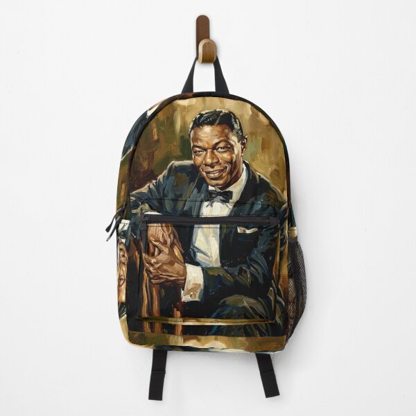 Item preview, The Velvet Voice: Nat King Cole Luminous Jazz Impasto Portrait designed and sold by Art's Diner.
