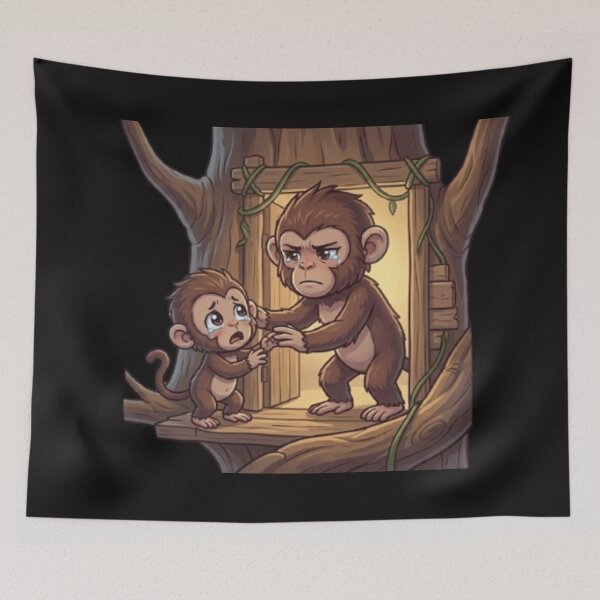 Item preview, baby monkey  designed and sold by JordanInk Studio.