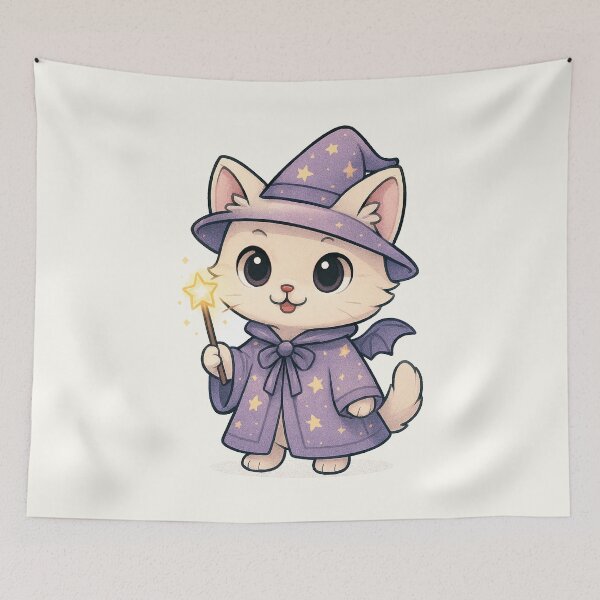 Item preview, Cute Wizard Cat designed and sold by HoopeStylee.