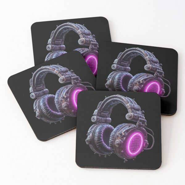 Item preview, Industrial Cyberpunk Neon DJ Headphones designed and sold by BassLineDesign.