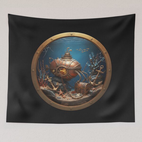 Item preview, Abyssal Relic — Steampunk Submarine Porthole Scene designed and sold by The Visual Syllabus.