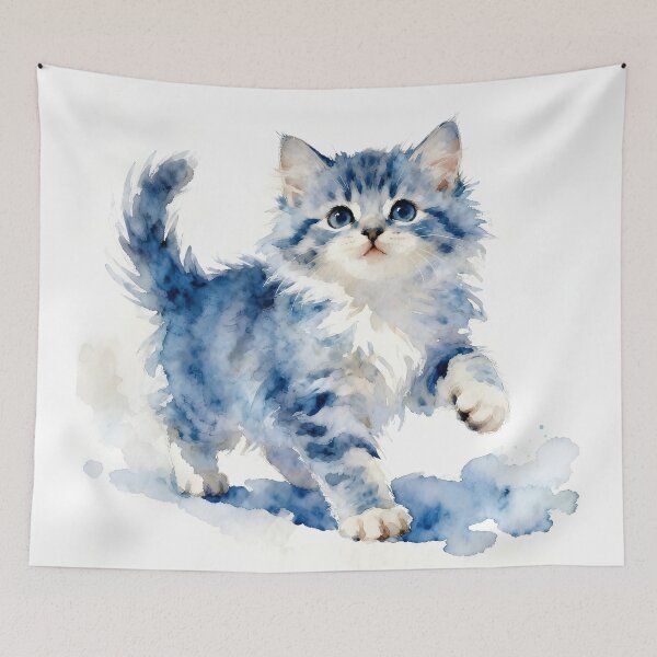Item preview, Kitteh In the Blues designed and sold by Shelley Loewnau-Jones Studio.