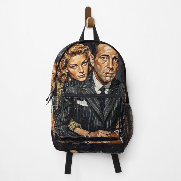 Item preview, The Noir Romance: Bogart and Bacall Pinstripe Impasto Portrait designed and sold by Art's Diner.