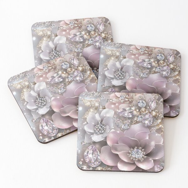 Item preview, Blush Diamond Floral Glam Art designed and sold by AngelHomes1.