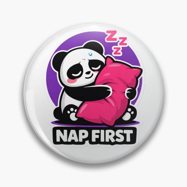 Item preview, Nap First Cute Panda – Funny Sleepy Introvert Mood Sticker designed and sold by snaperos.